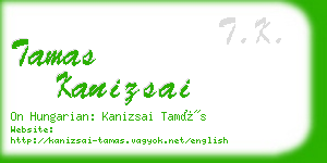 tamas kanizsai business card